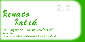 renato kalik business card